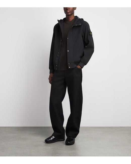 Stone Island Black Light Soft Shell-R Hooded Jacket for men
