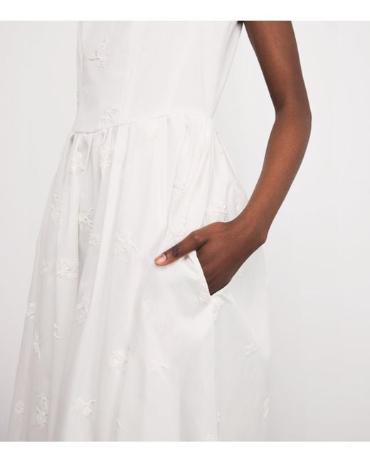 Maje White Sequinned Sleeveless Midi Dress