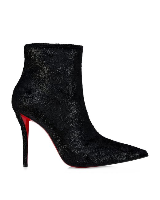 Christian Louboutin Red Miss Z Booty Velluto Gloss Ankle Boots 100