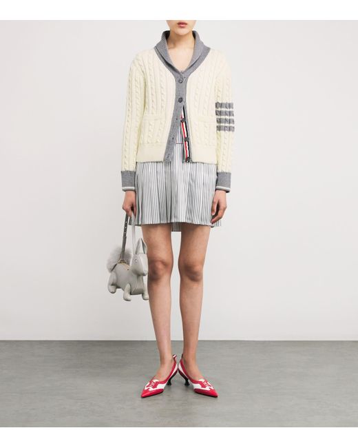 Thom Browne White Wool 4-Bar Cardigan