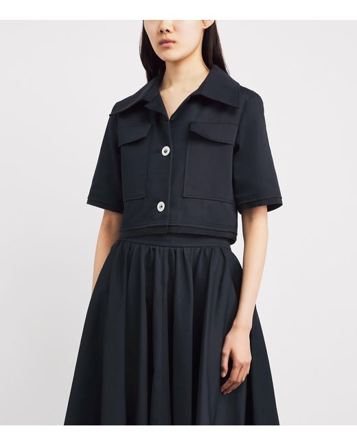 Patou Blue Cotton Cropped Jacket