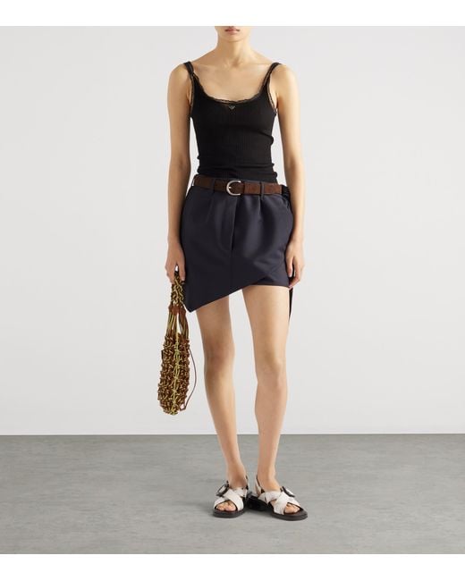 Prada Black Cotton Ribbed Tank Top