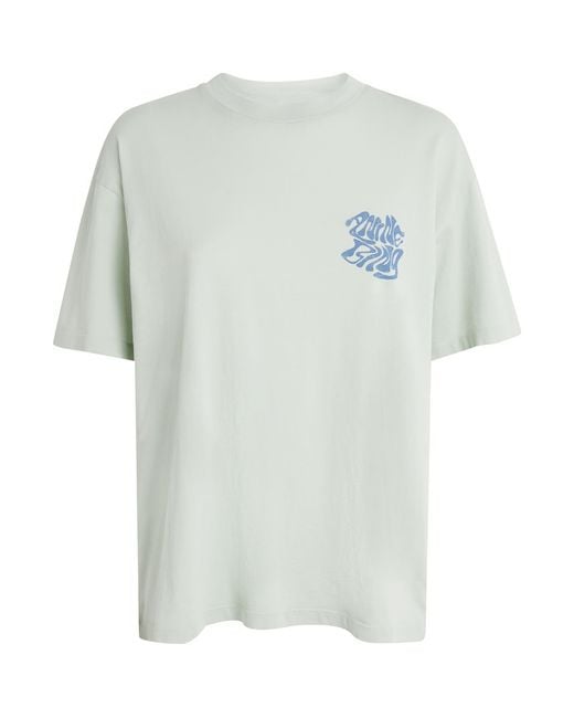 Anine Bing White Cotton Cade T-Shirt