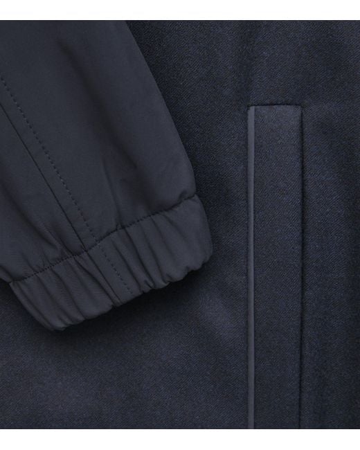 FIORONI CASHMERE Blue Wool Reversible Bomber Jacket for men