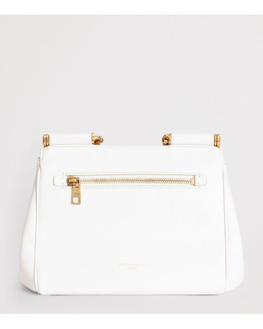 Dolce & Gabbana White Leather My Sicily Top-Handle Bag