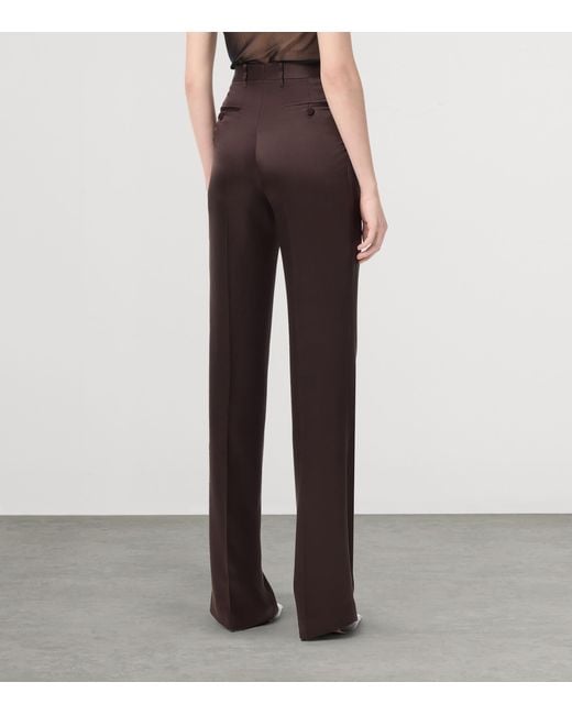 Tom Ford Brown Silk Tailored Trousers