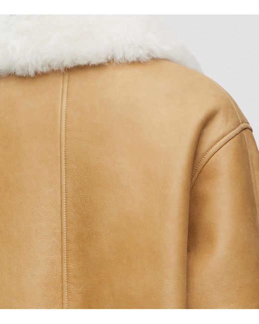 Loewe Natural Shearling-Trim Leather Jacket
