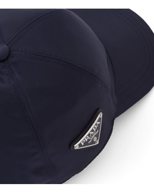 Prada Blue Re-Nylon Baseball Cap for men