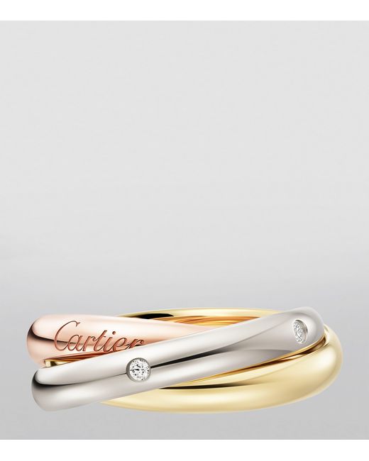 Cartier Metallic Medium, Rose And Diamond Trinity Ring