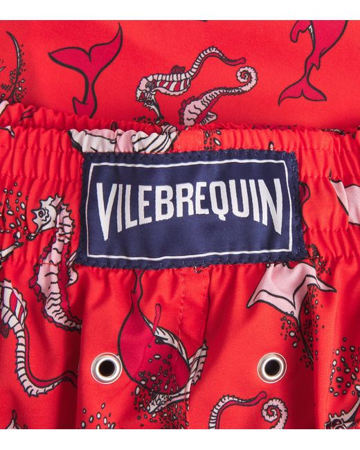 Vilebrequin Red Printed Moorise Swim Shorts for men