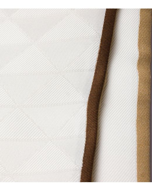 Prada White Silk Twill Skinny Scarf