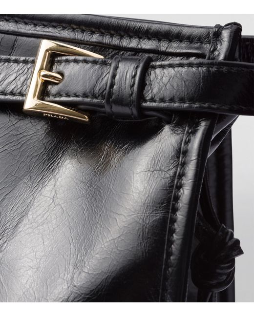 Prada Black Large Leather Bonnie Top-Handle Bag