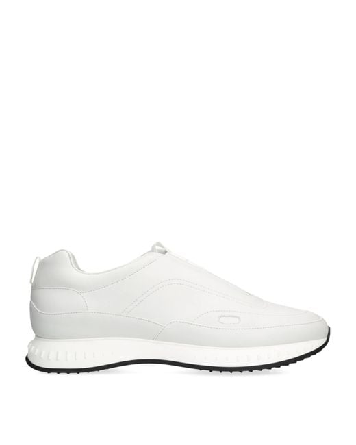 John Lobb White Leather Stream Elastic Sneakers for men