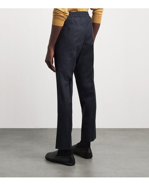 Corneliani Blue Virgin Wool Drawstring Trousers for men