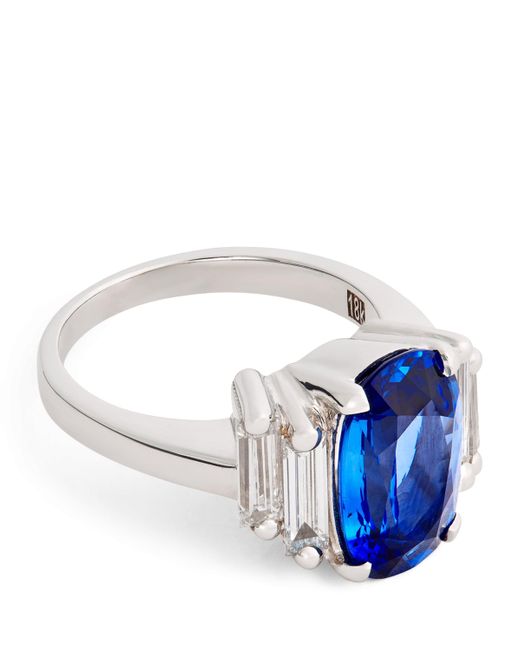Suzanne Kalan Blue Ceylon Sapphire And Diamond One Of A Kind Ring