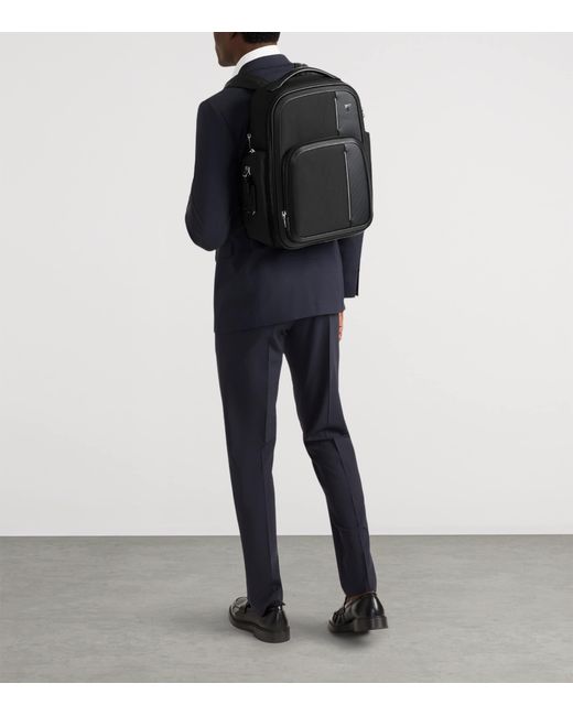 Tumi Black Leather Arrivé Barker Backpack