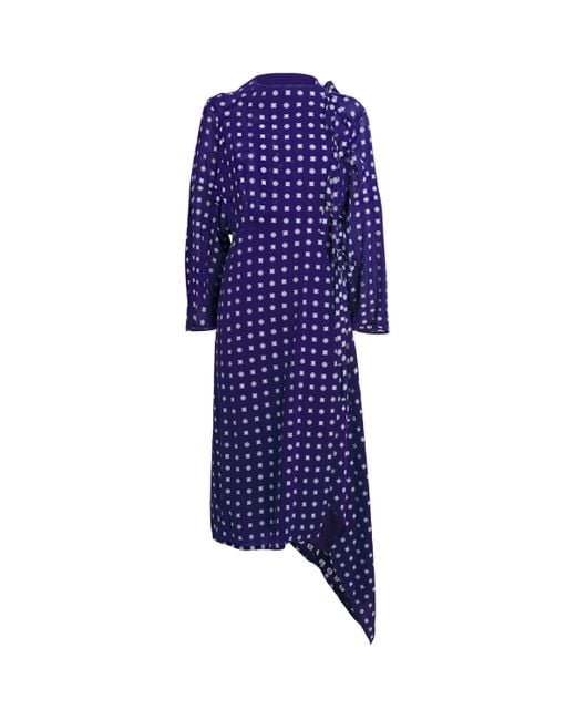 Tory Burch Blue Jacquard Midi Dress