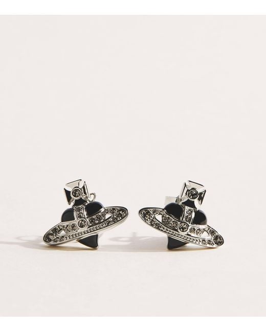 Vivienne Westwood Natural Diamante Heart Earrings