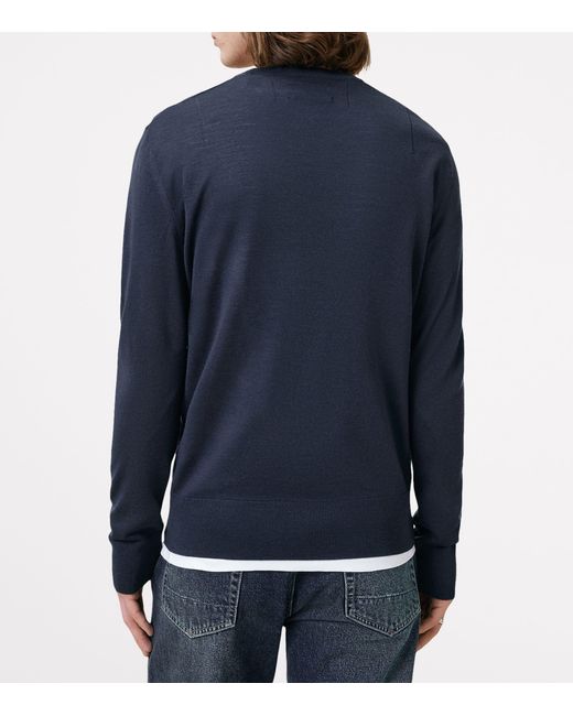 AllSaints Blue Wool Mode Sweater for men