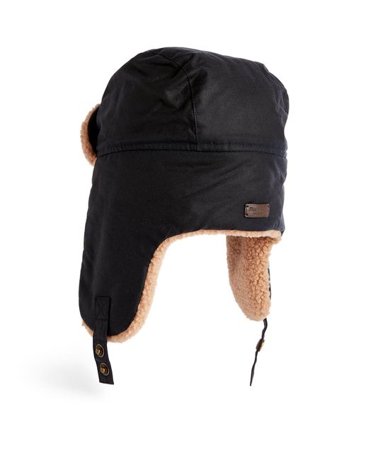 Barbour Cotton Waxed Trapper Hat in White for Men Lyst