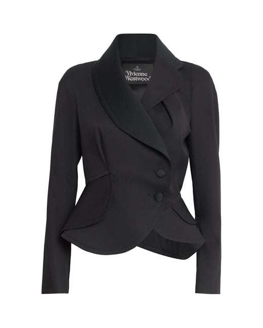 Vivienne Westwood Black Wool Asymmetric Stormy Jacket