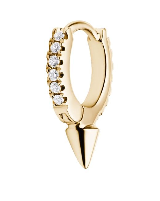 Maria Tash Metallic Single Short Spike Diamond Eternity Hoop Earring