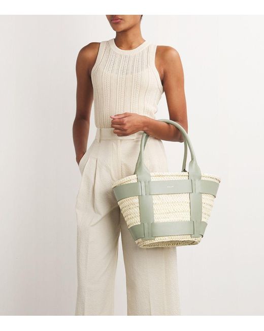 DeMellier London Metallic Raffia Santorini Tote Bag