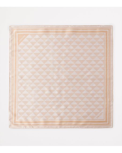 Prada Natural Silk Triangle Scarf