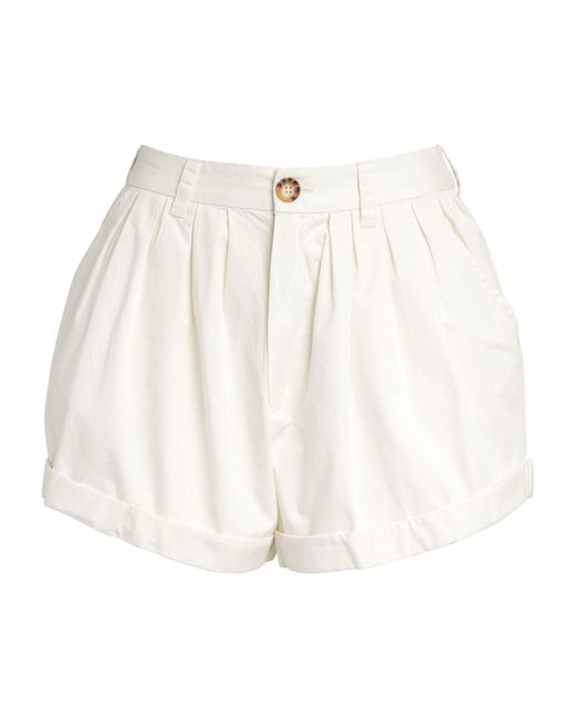 Doen White Dôen Cotton Paige Shorts