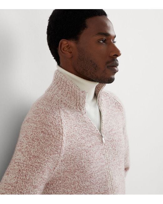 Brunello Cucinelli Mouline Cashmere Cardigan in Pink for Men Lyst UK