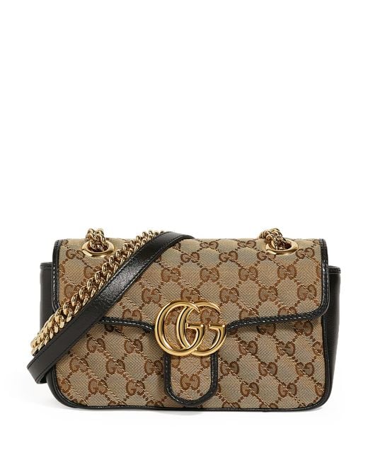 Gucci Canvas GG Marmont Small Shoulder Bag in Nero (Black) - Save 4% - Lyst
