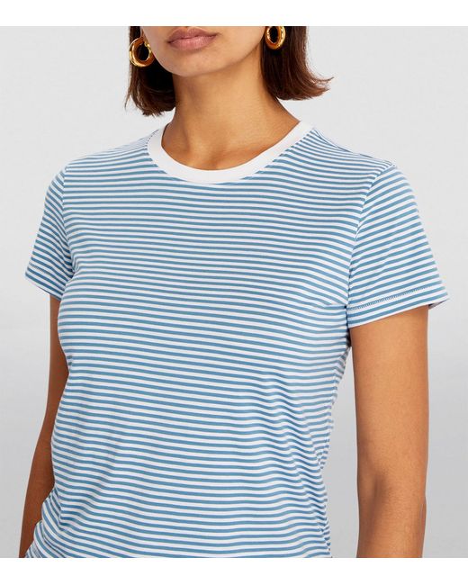 FRAME Blue Crew-neck Striped T-shirt