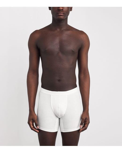 Hanro White Stretch-Cotton Essential Trunks for men