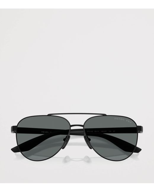 Prada Linea Rossa Gray Metal A52S Aviator Sunglasses for men