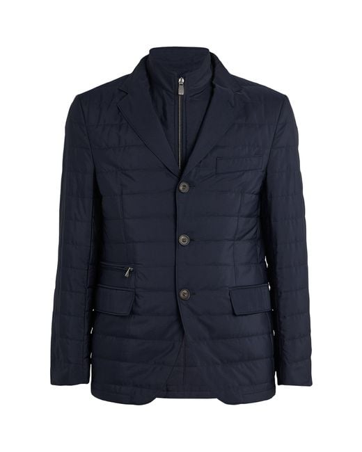 Corneliani Blue Quilted Jacket for men