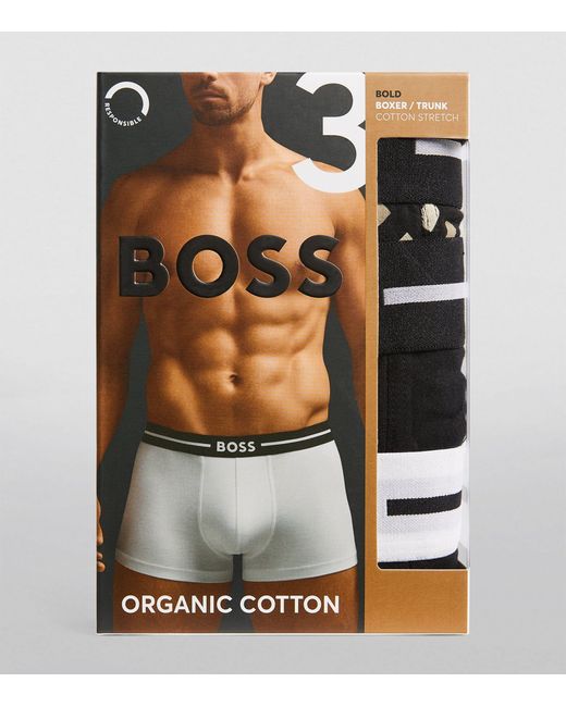 Boss Black Organic Cotton Bold Trunks (pack Of 3) for men