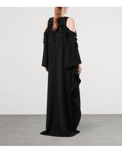 Marina Rinaldi Black X Tony Ward Embellished Cut-Out Maxi Dress