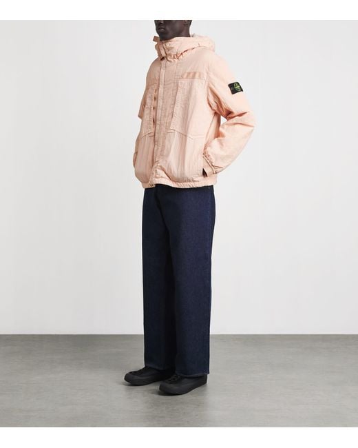 Stone Island Pink Nylon-Tc Warp Rib Padded Jacket for men
