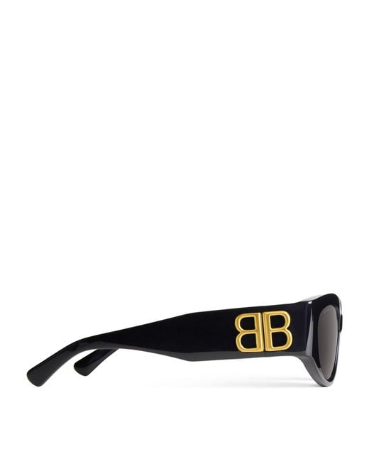 Balenciaga Black Bossy Round Sunglasses