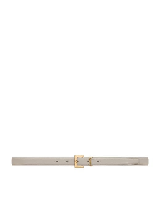 Saint Laurent Natural Leather Monogram Belt