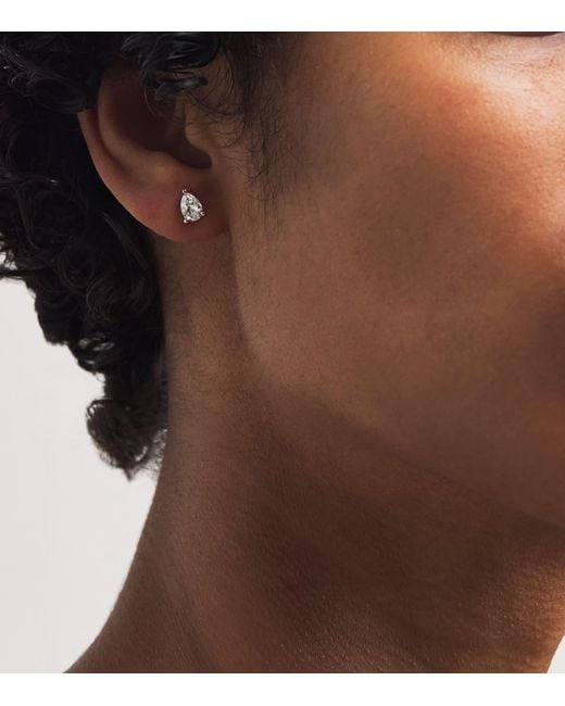 Harrods Natural And Diamond Pear Stud Earrings