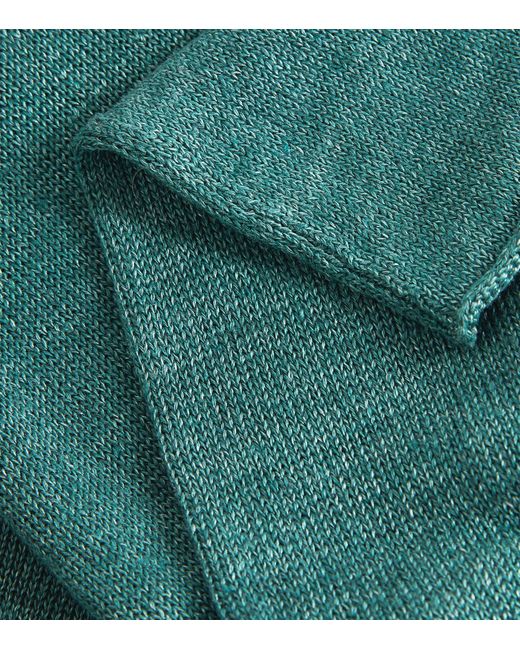 Eskandar Green Long Boat-neck Sweater