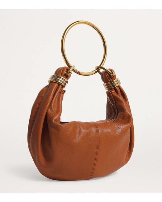 Chloé Brown Small Leather Bracelet Shoulder Bag