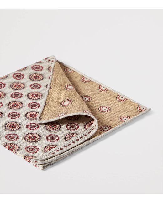 Brunello Cucinelli Natural Silk Pocket Square for men