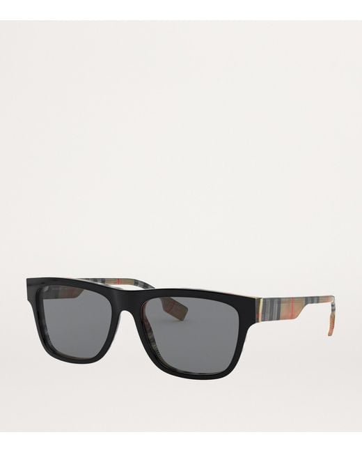 Burberry Black Acetate Square Sunglasses for men