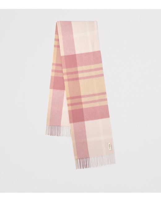 Mulberry Pink Small Merino Check Scarf