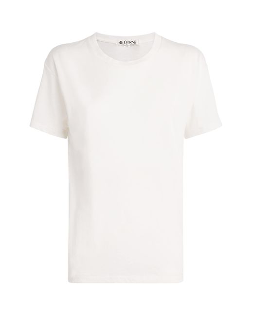 ÉTERNE White Cotton-Modal Boyfriend T-Shirt