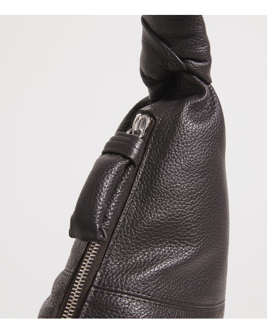 Lemaire Black Medium Grained Leather Croissant Shoulder Bag