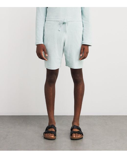 Vilebrequin Blue Cotton-Blend Terry Bolide Bermuda Shorts for men