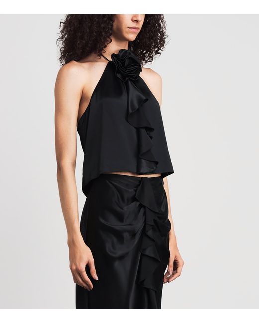 Cinq À Sept Black Silk Hallie Top